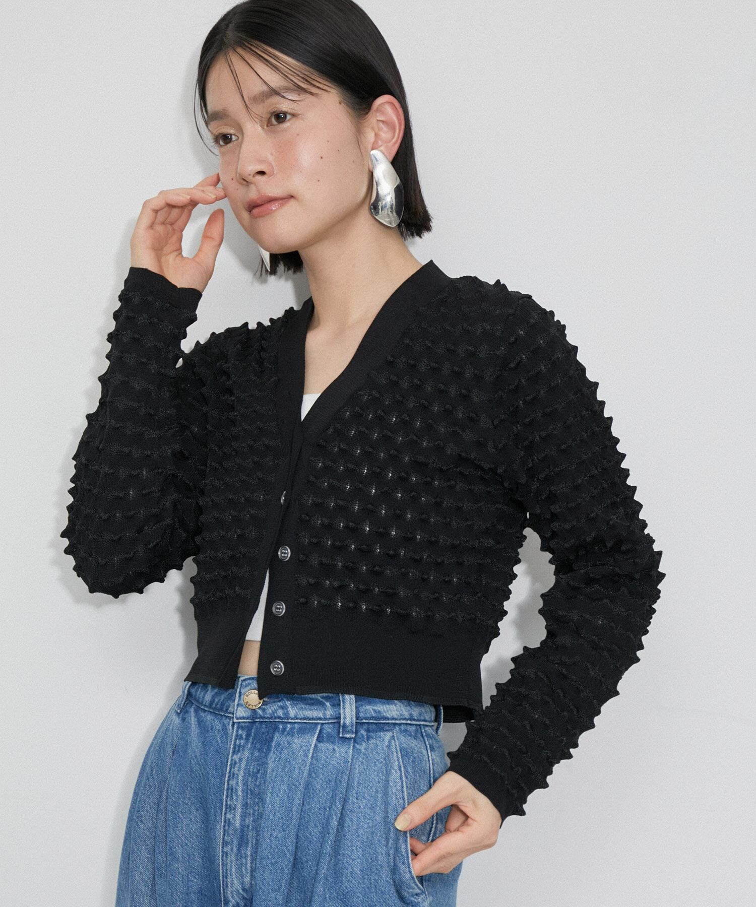 ADAM ET ROPE'「【洗える】TOGETOGEクロップドカーディガン」|カーディガン|