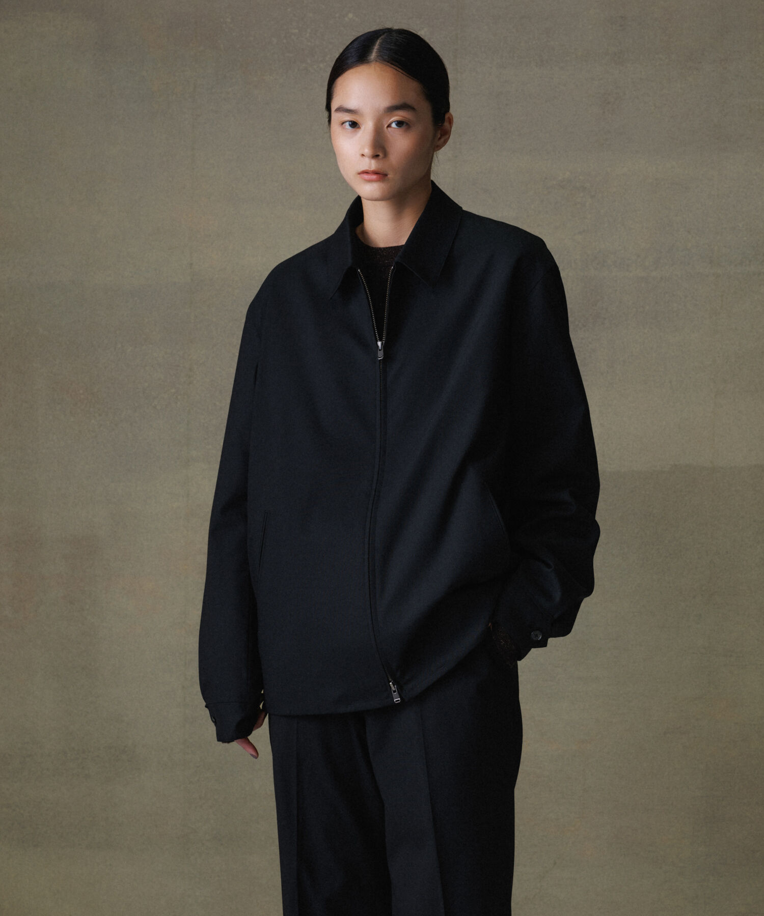 ADAM ET ROPE'「【Chambrer】オーバーサイズ ZIP ジャケット / シーズンレス / セットアップ対応 / ユニセックス」|その他|ブラック(01)