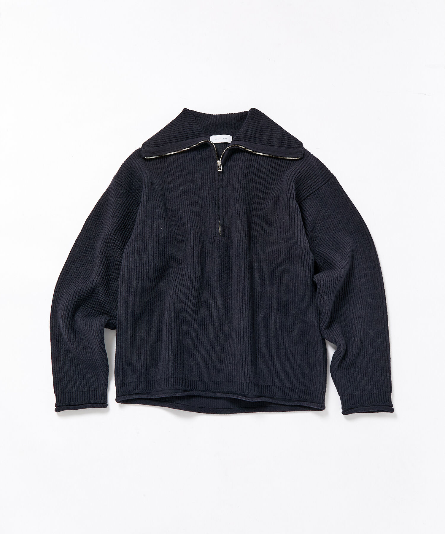 ADAM ET ROPE'「ルーズシルエット ハーフジップ ビッグカラー ニット プルオーバー / ユニセックス」|ニット・セーター|