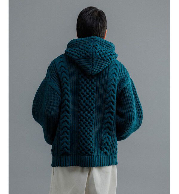 ADAM ET ROPE'「【WEB限定】ボリュームケーブル ニット パーカー / ロングシーズン着用可能 / 超軽量 / ユニセックス」|パーカー|