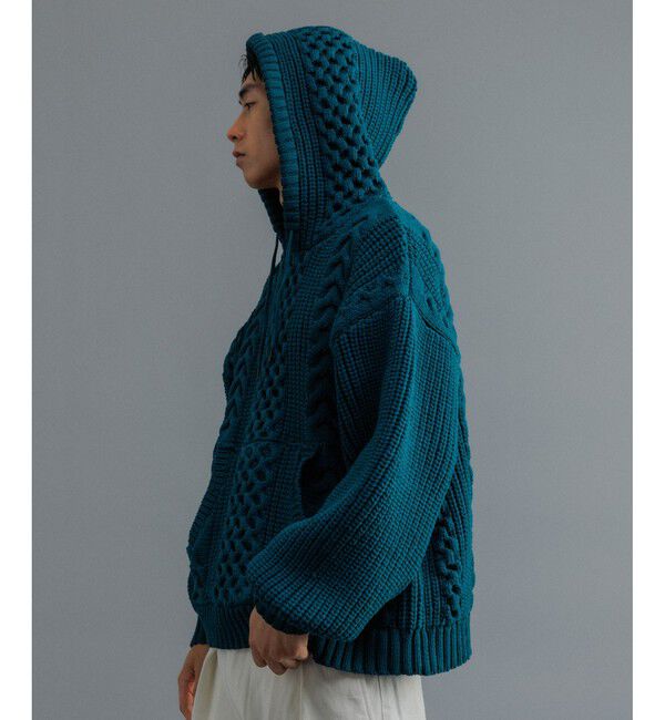 ADAM ET ROPE'「【WEB限定】ボリュームケーブル ニット パーカー / ロングシーズン着用可能 / 超軽量 / ユニセックス」|パーカー|