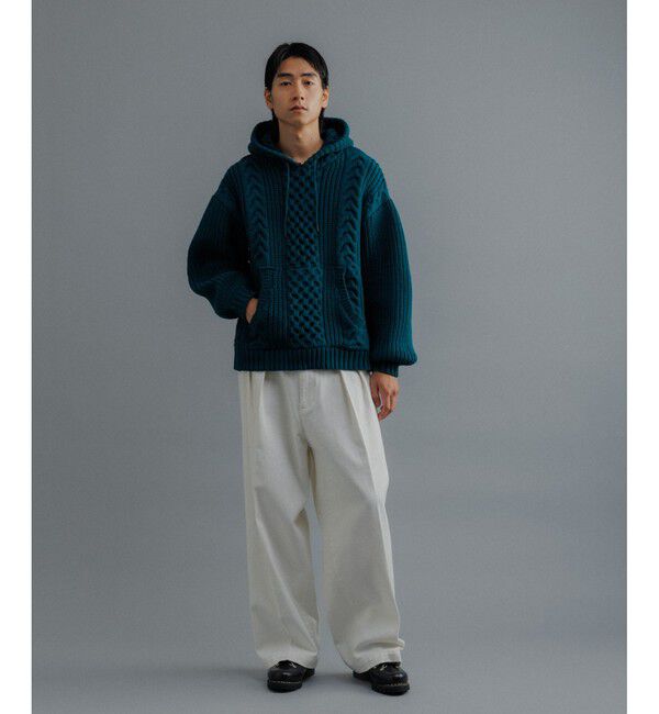 ADAM ET ROPE'「【WEB限定】ボリュームケーブル ニット パーカー / ロングシーズン着用可能 / 超軽量 / ユニセックス」|パーカー|