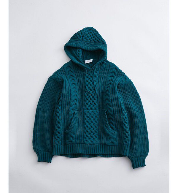 ADAM ET ROPE'「【WEB限定】ボリュームケーブル ニット パーカー / ロングシーズン着用可能 / 超軽量 / ユニセックス」|パーカー|