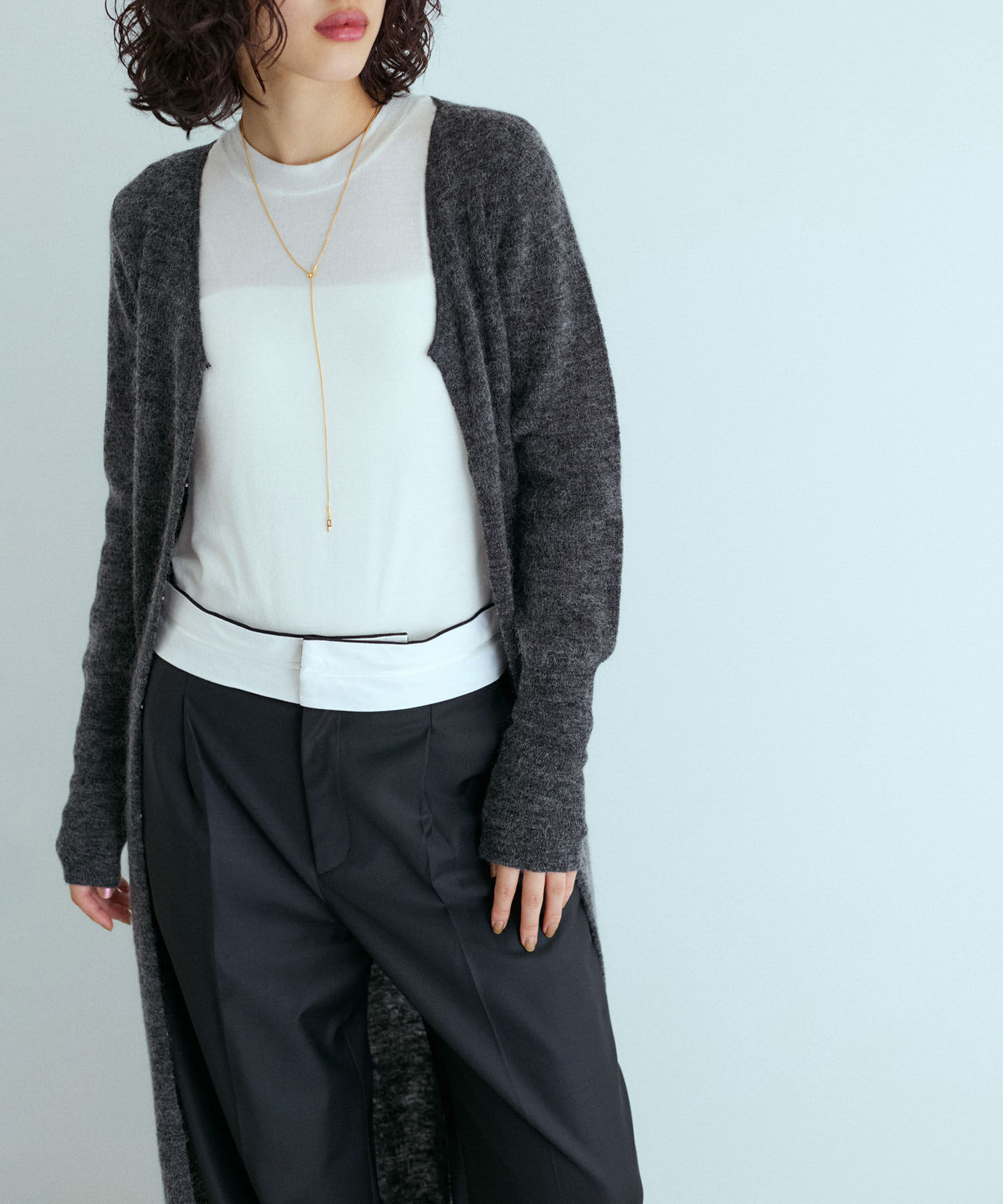 ADAM ET ROPE'「モヘアロングカーディガン」|カーディガン|