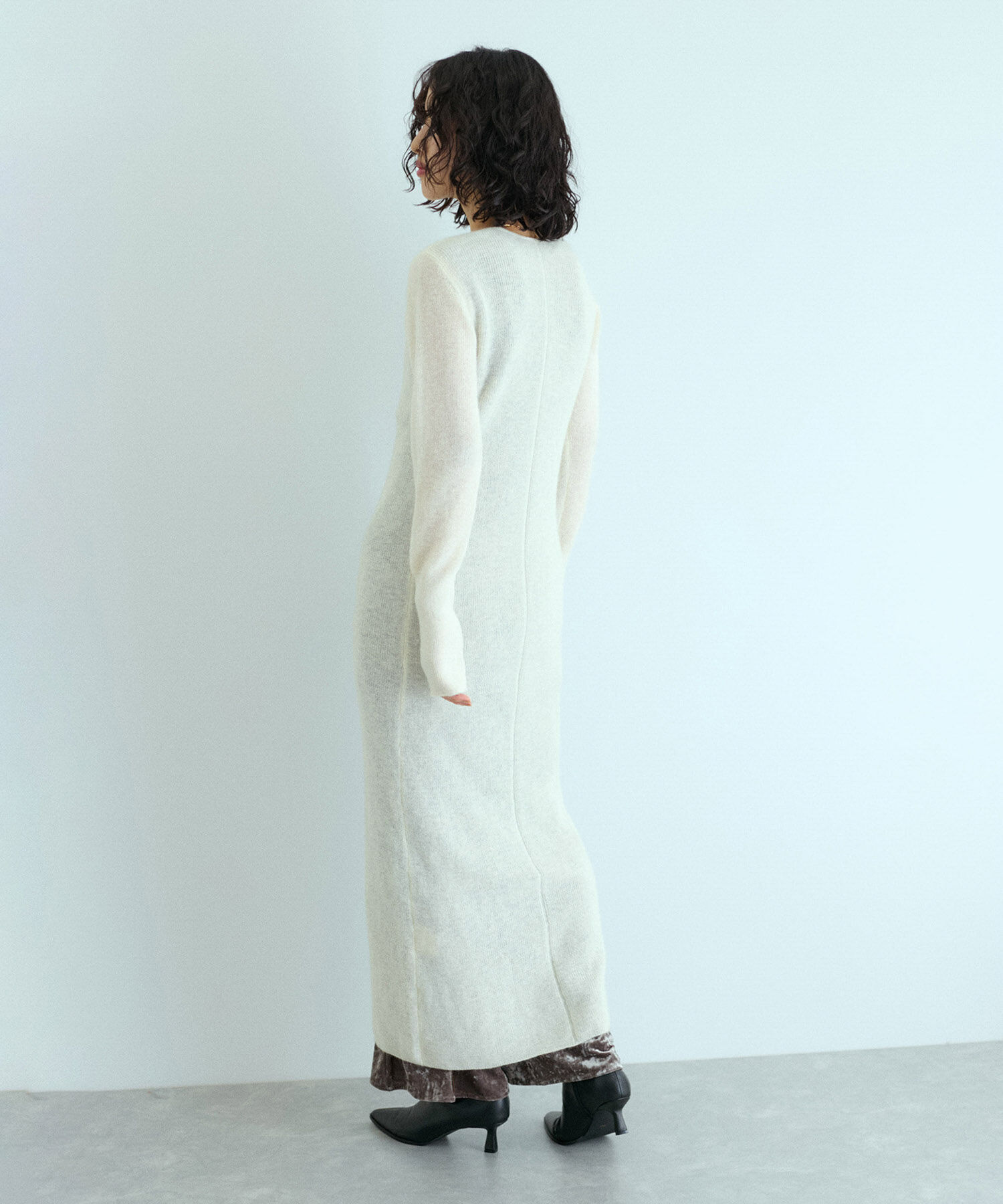 ADAM ET ROPE'「モヘアロングカーディガン」|カーディガン|