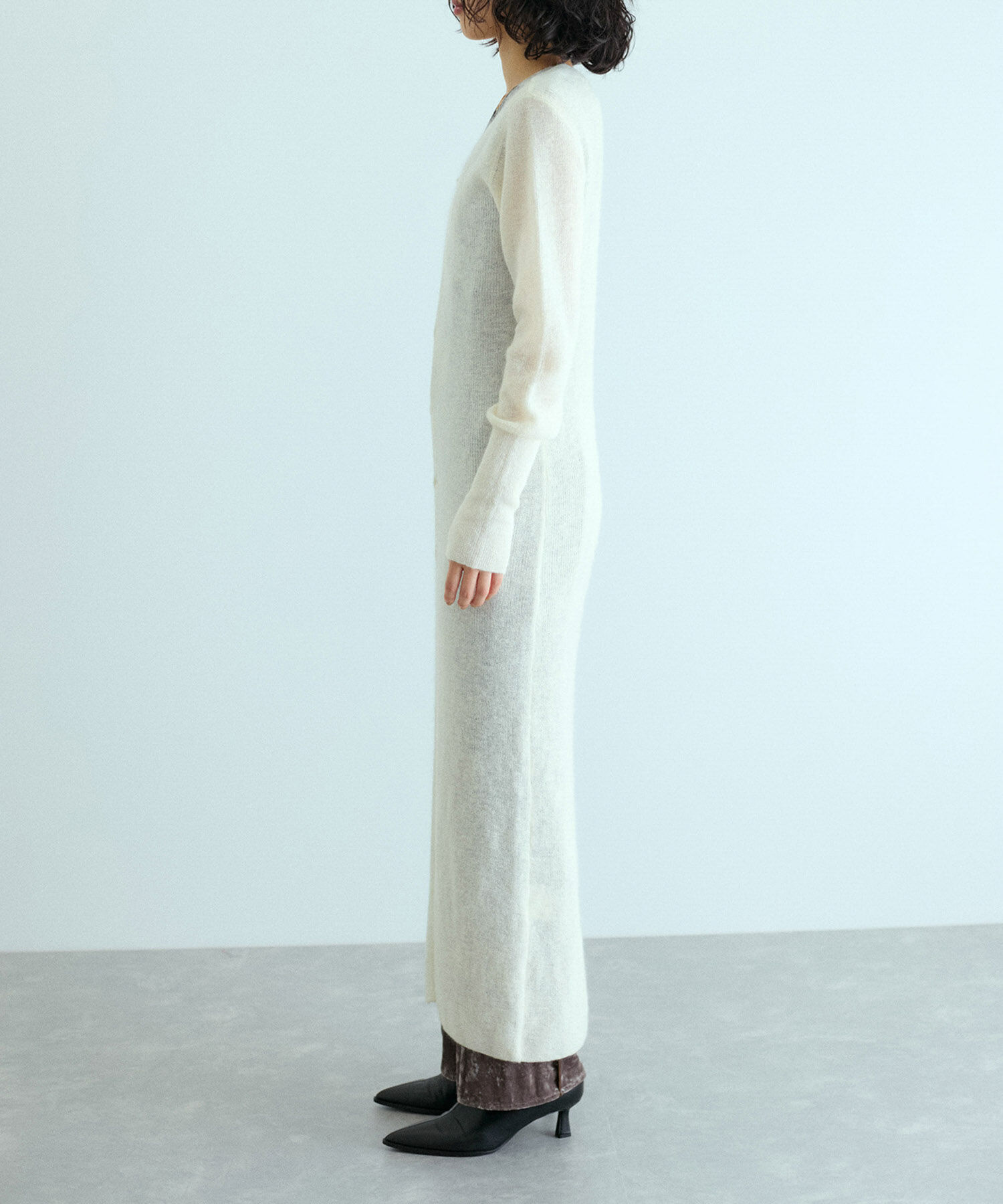 ADAM ET ROPE'「モヘアロングカーディガン」|カーディガン|