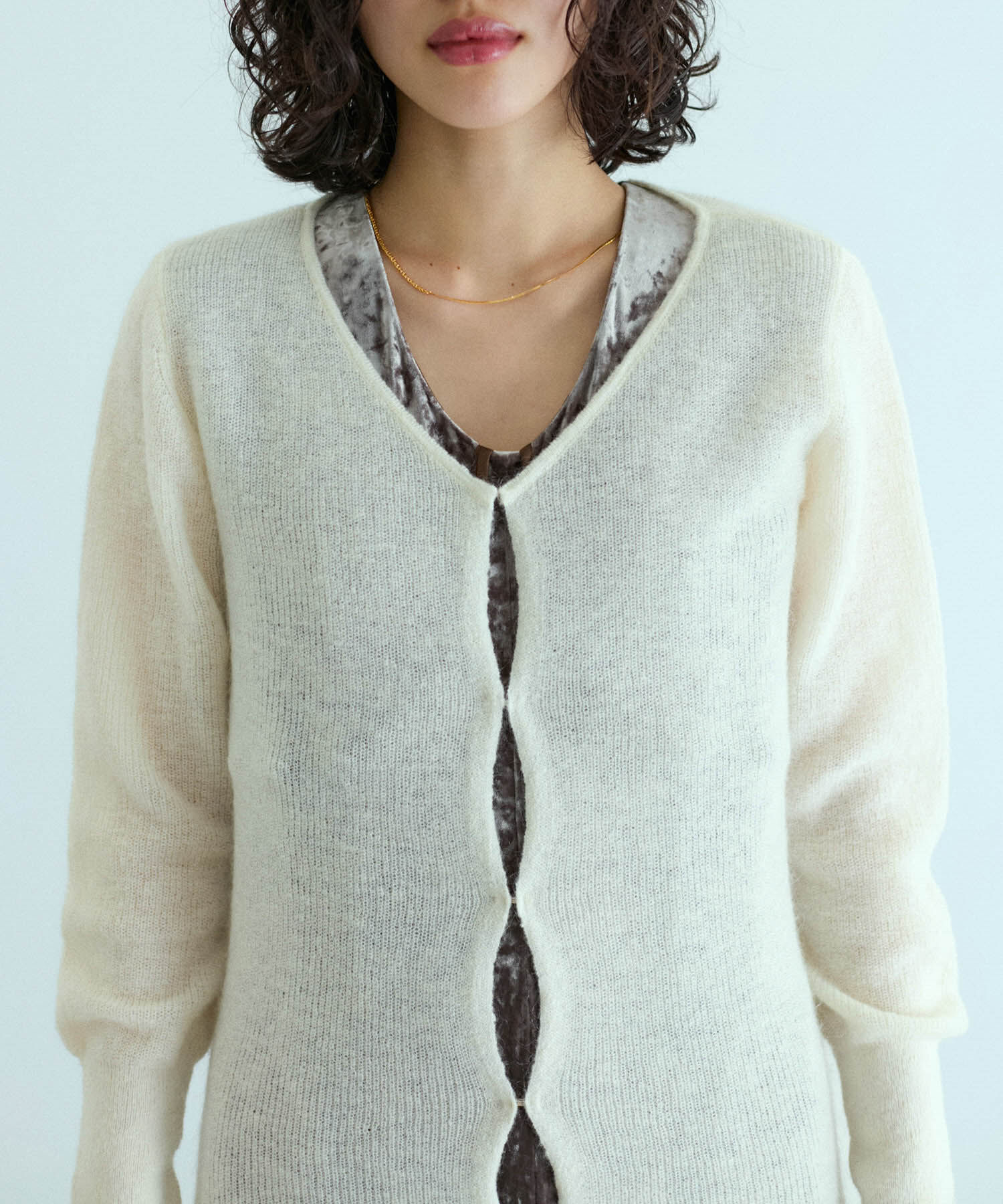 ADAM ET ROPE'「モヘアロングカーディガン」|カーディガン|