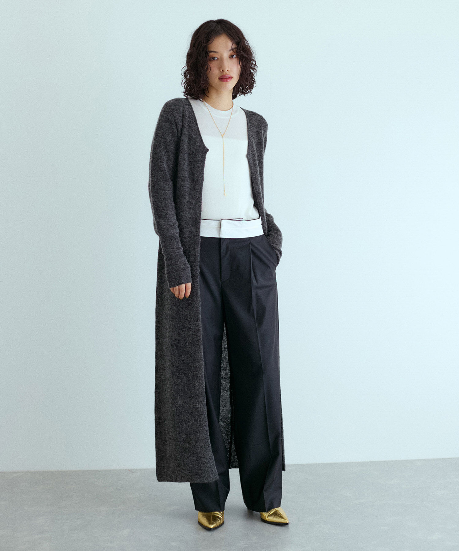 ADAM ET ROPE'「モヘアロングカーディガン」|カーディガン|