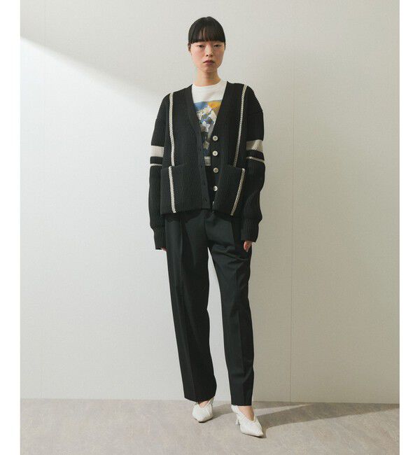 ADAM ET ROPE'「【WEB限定】ハシゴニットカーディガン」|カーディガン|