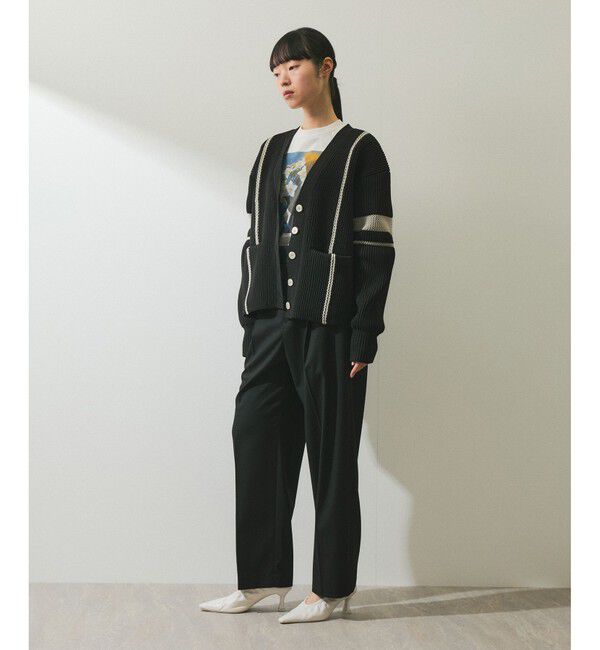 ADAM ET ROPE'「【WEB限定】ハシゴニットカーディガン」|カーディガン|