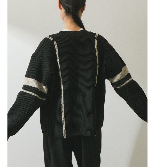 ADAM ET ROPE'「【WEB限定】ハシゴニットカーディガン」|カーディガン|