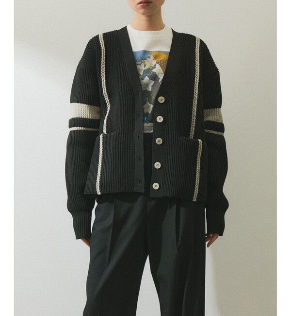 ADAM ET ROPE'「【WEB限定】ハシゴニットカーディガン」|カーディガン|