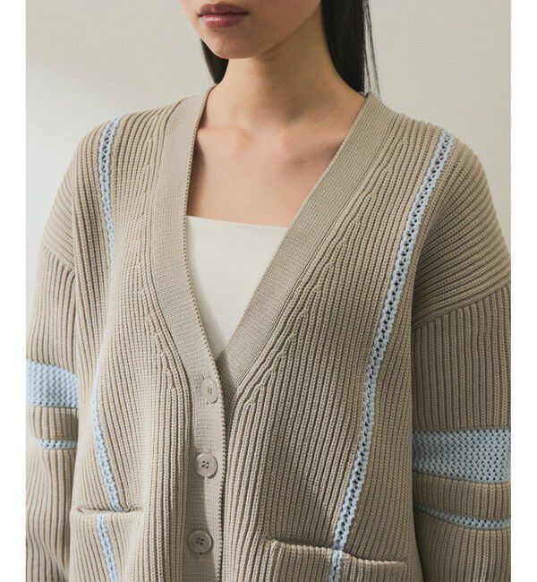 ADAM ET ROPE'「【WEB限定】ハシゴニットカーディガン」|カーディガン|