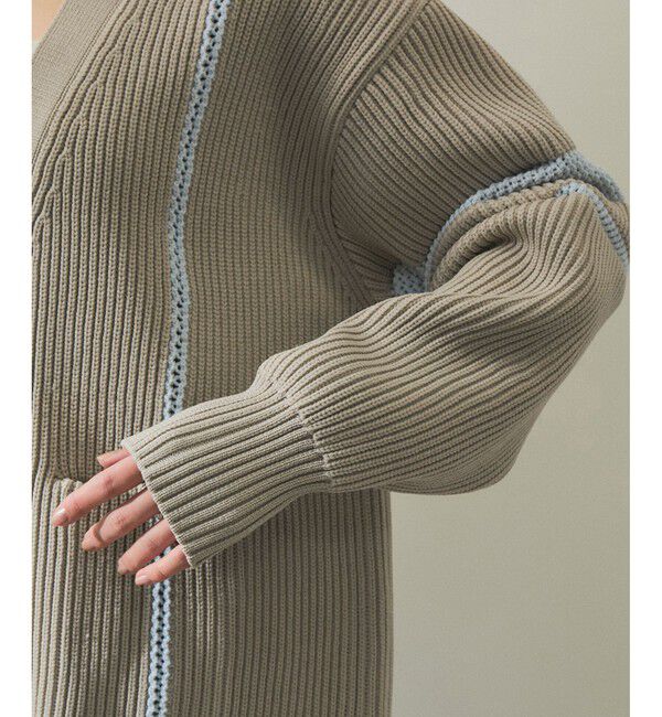 ADAM ET ROPE'「【WEB限定】ハシゴニットカーディガン」|カーディガン|