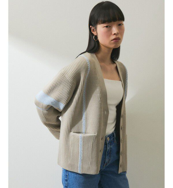 ADAM ET ROPE'「【WEB限定】ハシゴニットカーディガン」|カーディガン|