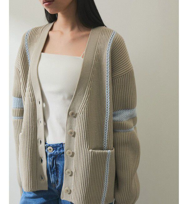 ADAM ET ROPE'「【WEB限定】ハシゴニットカーディガン」|カーディガン|