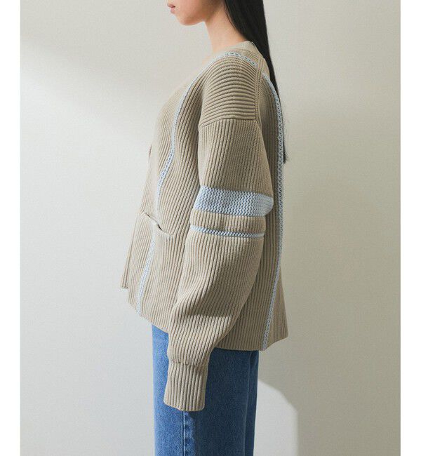 ADAM ET ROPE'「【WEB限定】ハシゴニットカーディガン」|カーディガン|