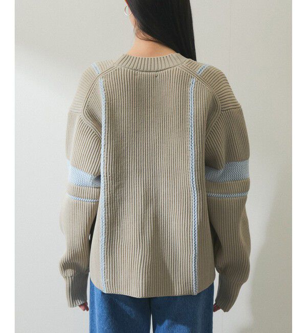 ADAM ET ROPE'「【WEB限定】ハシゴニットカーディガン」|カーディガン|