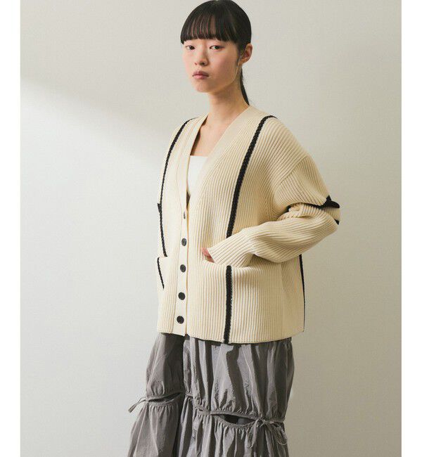 ADAM ET ROPE'「【WEB限定】ハシゴニットカーディガン」|カーディガン|