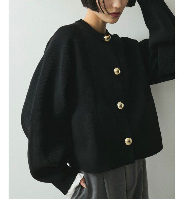 ADAM ET ROPE'「【WEB限定】・【サステナブル】セレクトネックBIG釦カーディガン」|カーディガン|クロメイン