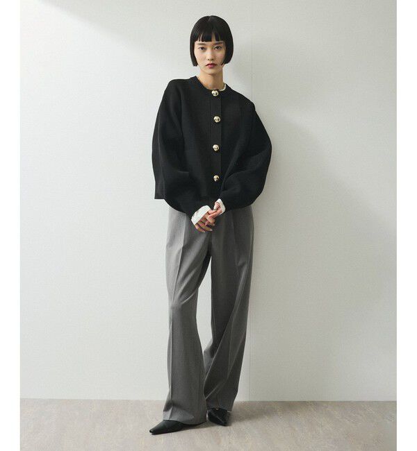 ADAM ET ROPE'「【WEB限定】・【サステナブル】セレクトネックBIG釦カーディガン」|カーディガン|