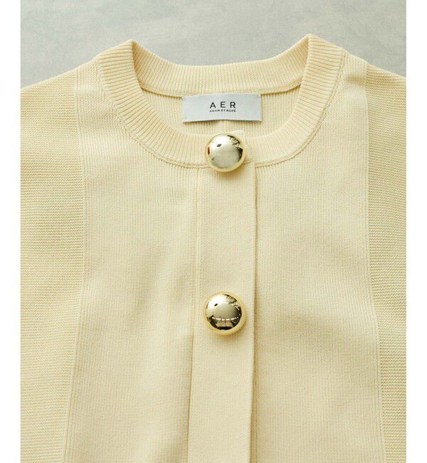 ADAM ET ROPE'「【WEB限定】・【サステナブル】セレクトネックBIG釦カーディガン」|カーディガン|
