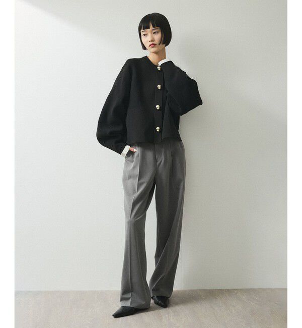 ADAM ET ROPE'「【WEB限定】・【サステナブル】セレクトネックBIG釦カーディガン」|カーディガン|