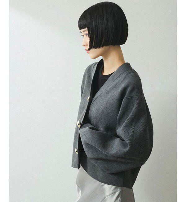 ADAM ET ROPE'「【WEB限定】・【サステナブル】セレクトネックBIG釦カーディガン」|カーディガン|