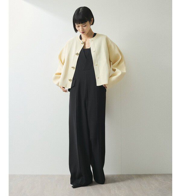 ADAM ET ROPE'「【WEB限定】・【サステナブル】セレクトネックBIG釦カーディガン」|カーディガン|