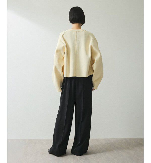 ADAM ET ROPE'「【WEB限定】・【サステナブル】セレクトネックBIG釦カーディガン」|カーディガン|