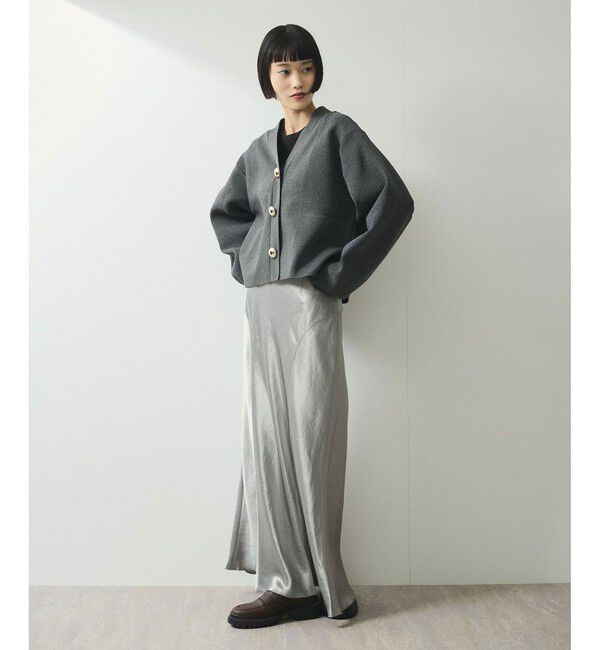 ADAM ET ROPE'「【WEB限定】・【サステナブル】セレクトネックBIG釦カーディガン」|カーディガン|