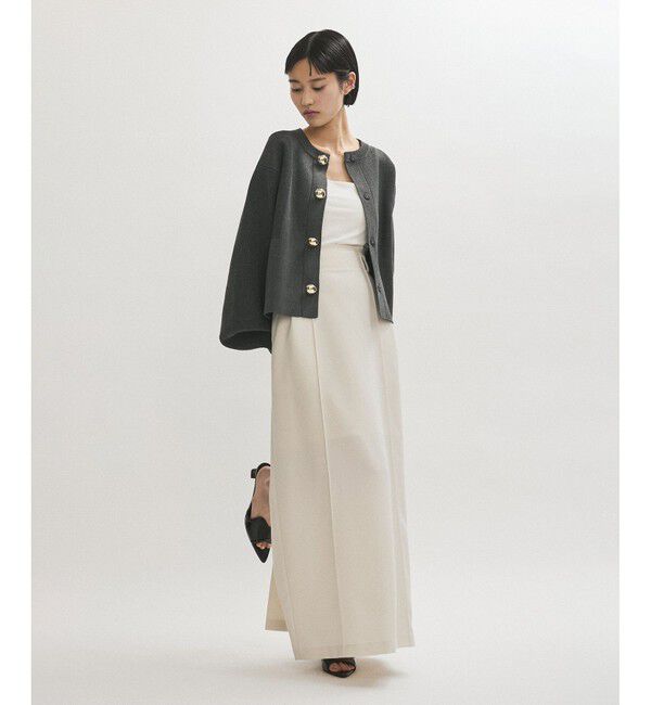 ADAM ET ROPE'「【WEB限定】・【サステナブル】セレクトネックBIG釦カーディガン」|カーディガン|