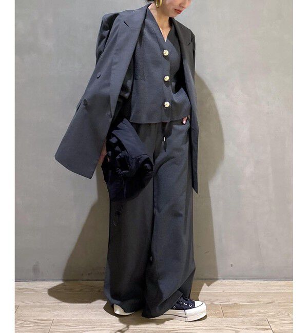 ADAM ET ROPE'「【WEB限定】・【サステナブル】セレクトネックBIG釦カーディガン」|カーディガン|