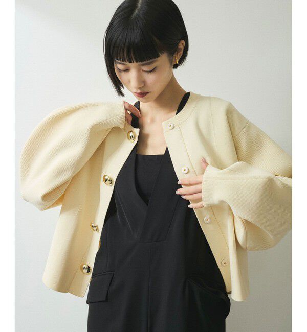 ADAM ET ROPE'「【WEB限定】・【サステナブル】セレクトネックBIG釦カーディガン」|カーディガン|オフサブ