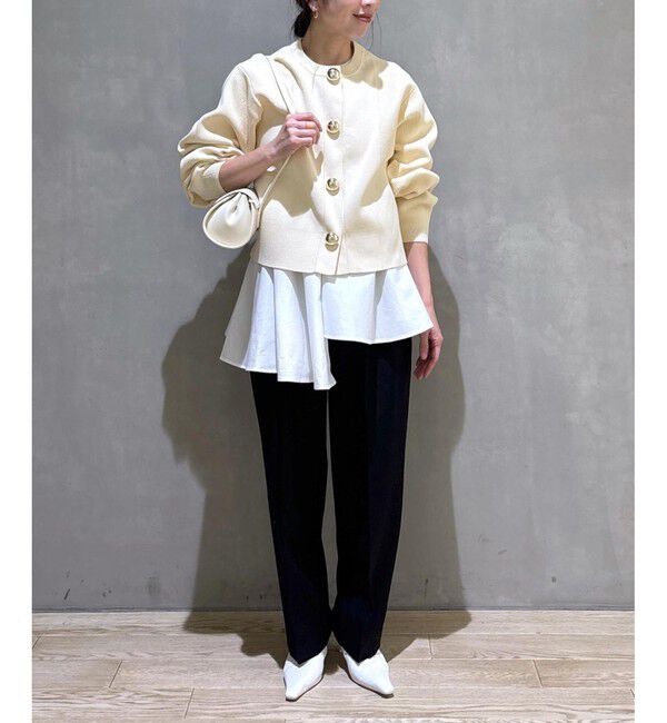 ADAM ET ROPE'「【WEB限定】・【サステナブル】セレクトネックBIG釦カーディガン」|カーディガン|