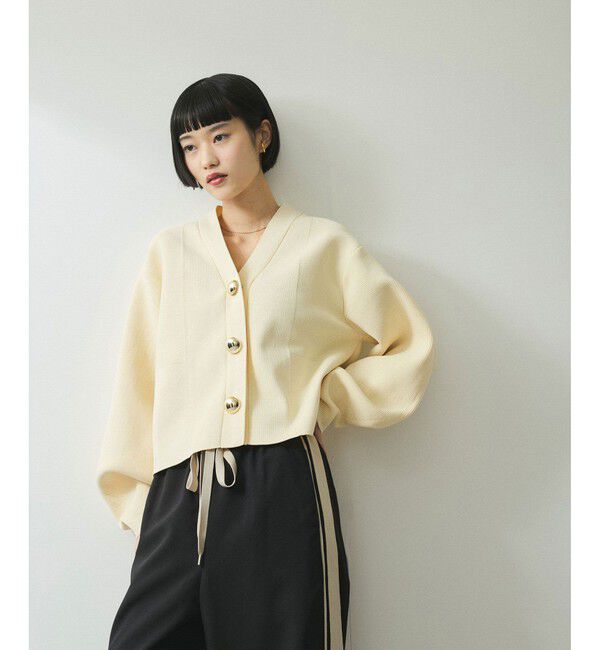 ADAM ET ROPE'「【WEB限定】・【サステナブル】セレクトネックBIG釦カーディガン」|カーディガン|