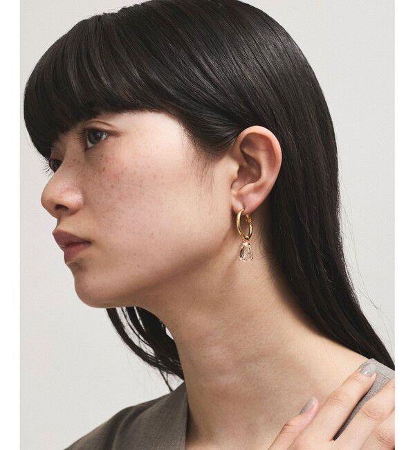 ADAM ET ROPE'「LES BIJOUX ガラスビーズフープピアス」|ピアス|