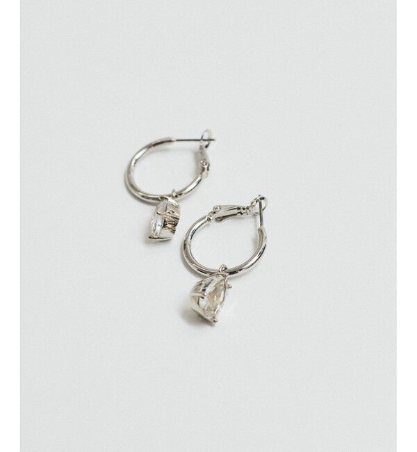 ADAM ET ROPE'「LES BIJOUX ガラスビーズフープピアス」|ピアス|シルバー