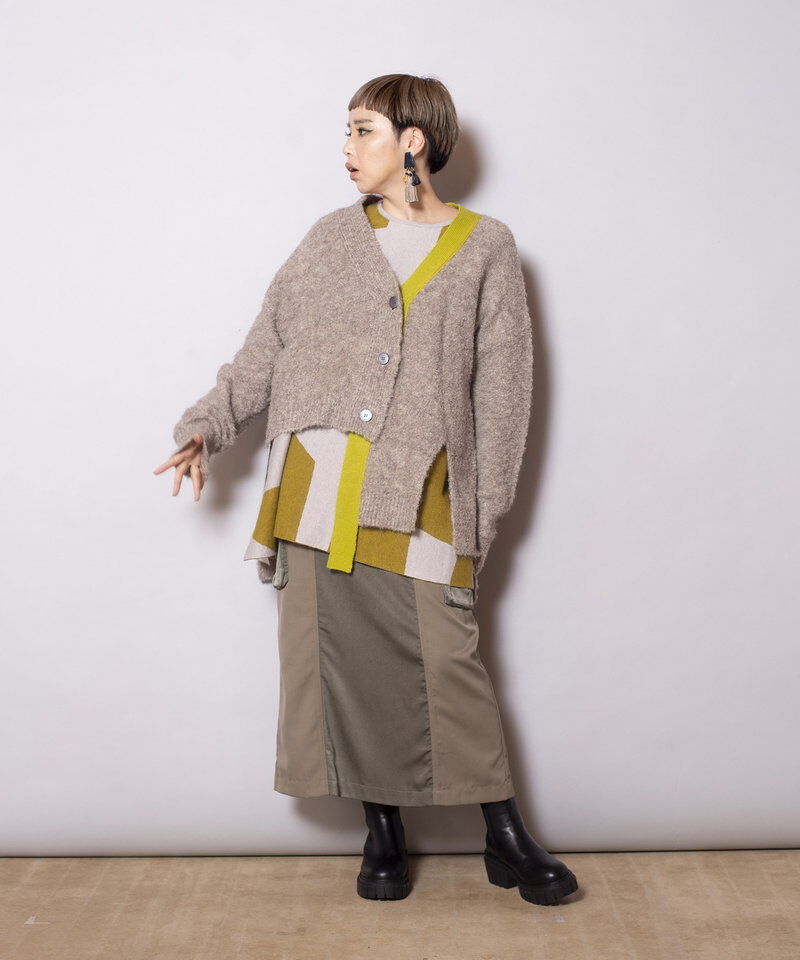  「アシンメトリーニットカーディガン」|ニット・セーター|