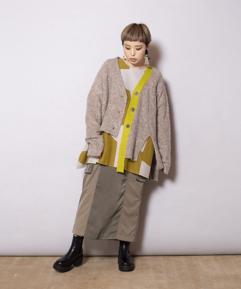  「アシンメトリーニットカーディガン」|ニット・セーター|