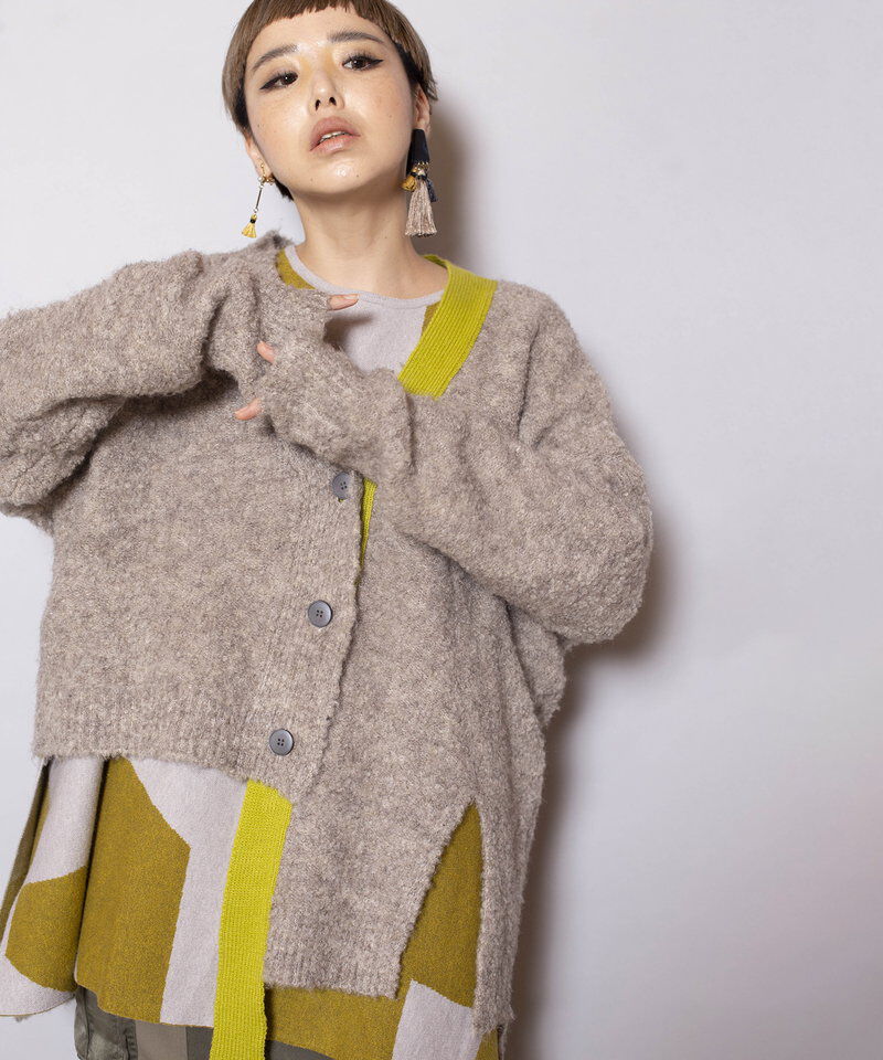  「アシンメトリーニットカーディガン」|ニット・セーター|