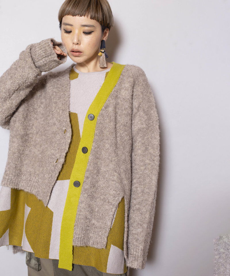  「アシンメトリーニットカーディガン」|ニット・セーター|