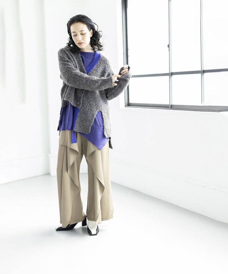  「アシンメトリーニットカーディガン」|ニット・セーター|