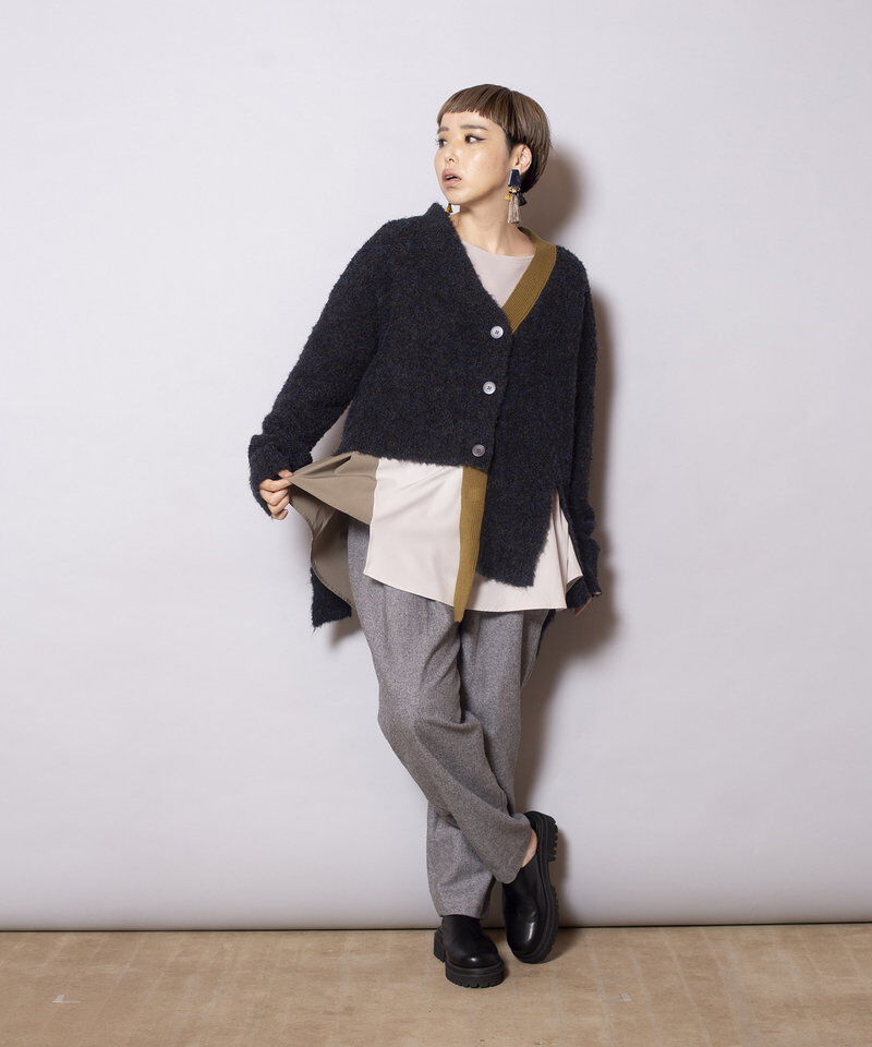  「アシンメトリーニットカーディガン」|ニット・セーター|