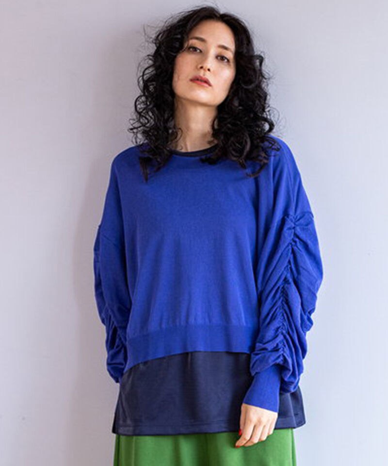  「2WAYギャザースリーブニットカーディガン」|カーディガン|PURPLE