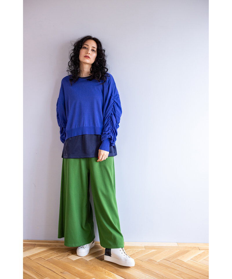  「2WAYギャザースリーブニットカーディガン」|カーディガン|