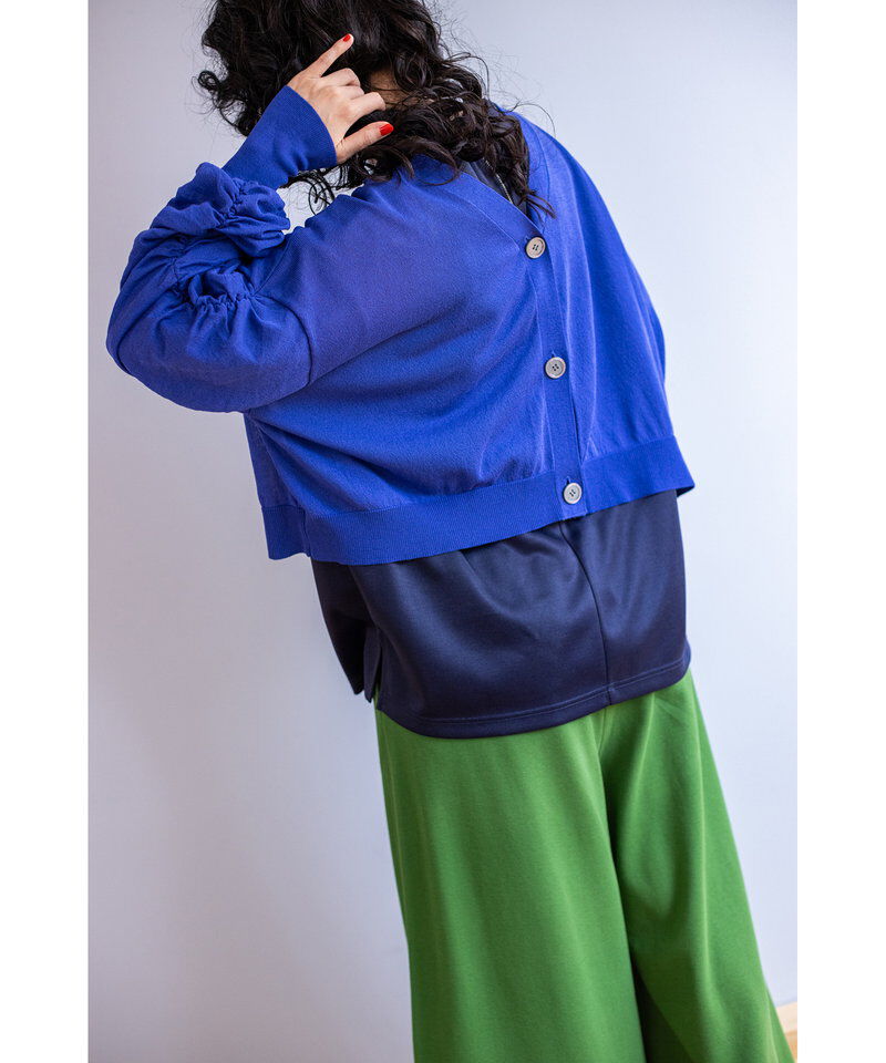  「2WAYギャザースリーブニットカーディガン」|カーディガン|