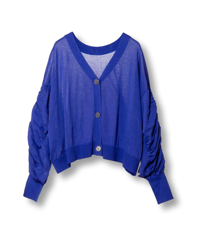  「2WAYギャザースリーブニットカーディガン」|カーディガン|