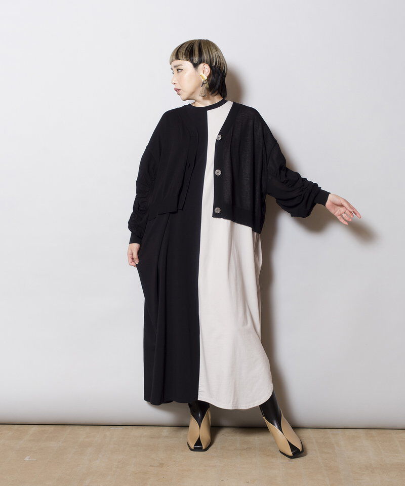  「2WAYギャザースリーブニットカーディガン」|カーディガン|