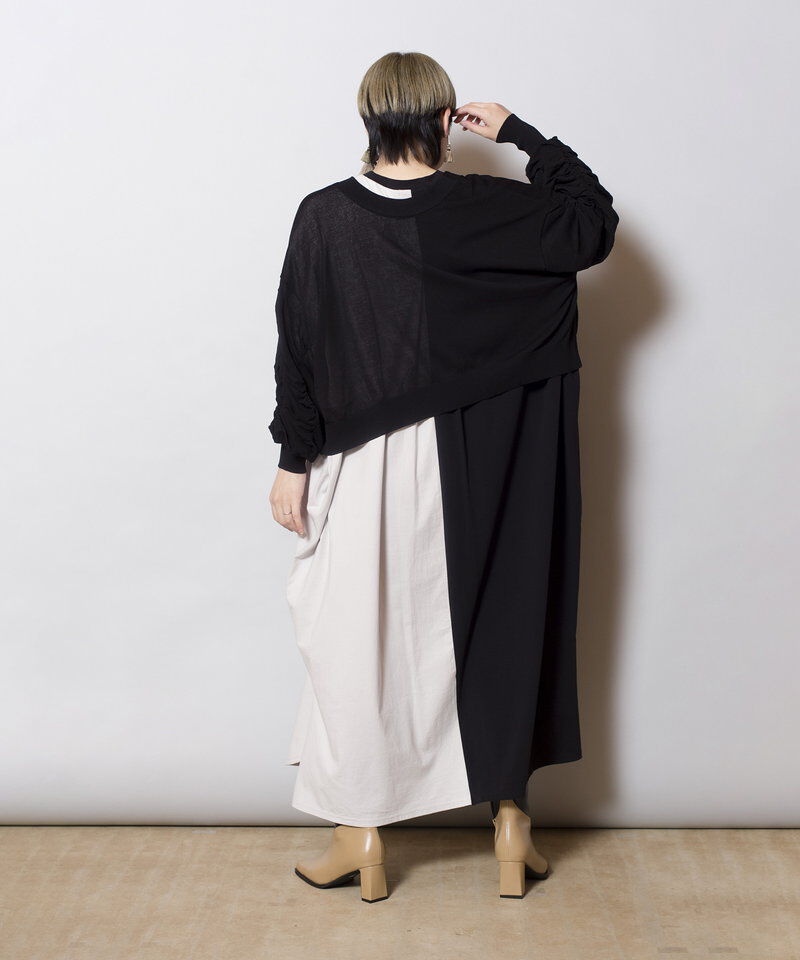  「2WAYギャザースリーブニットカーディガン」|カーディガン|